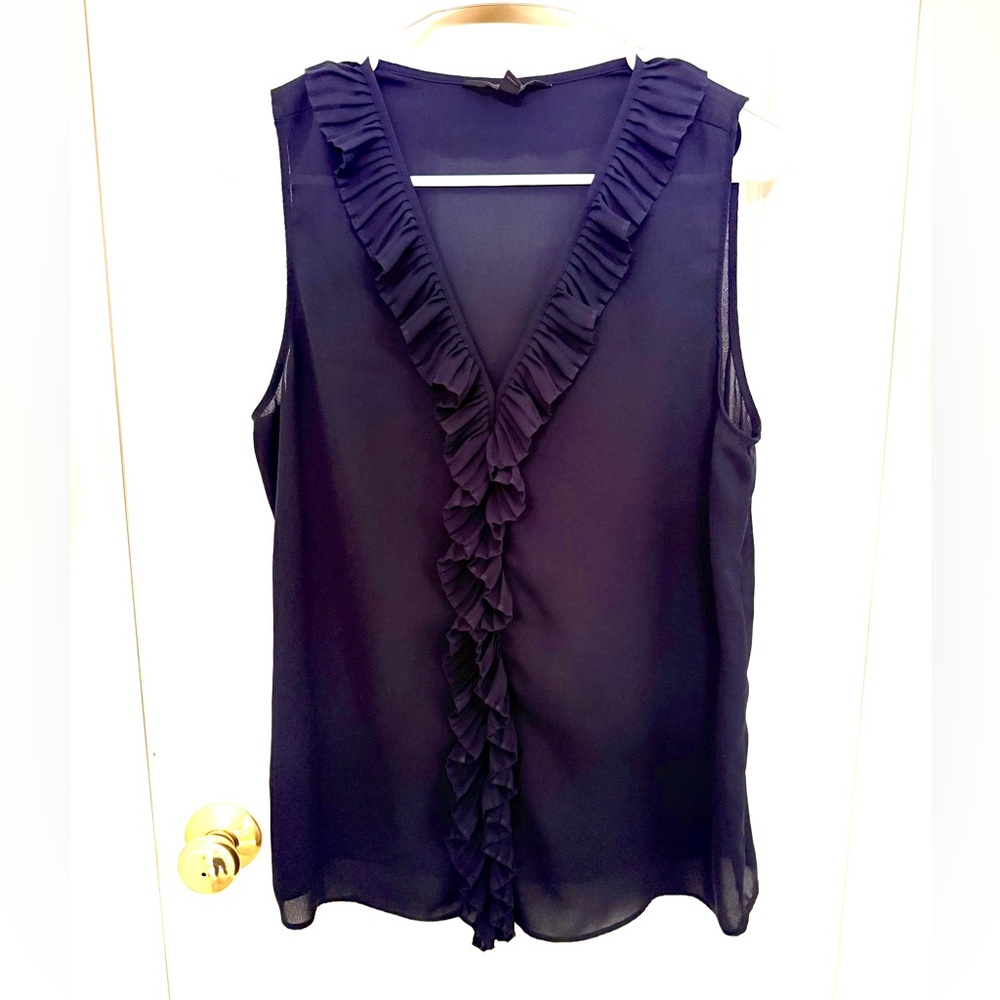 Navy sleeveless blouse